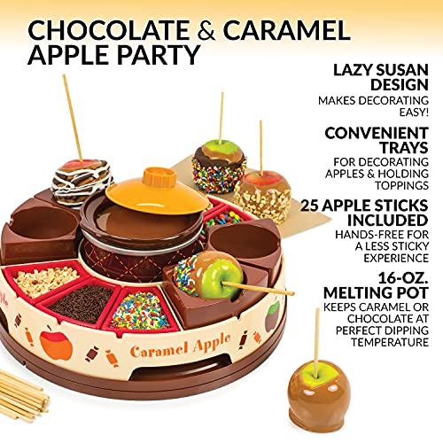 Nostalgia Cca5 Lazy Susan Chocolate &Amp; Caramel Apple Party With H