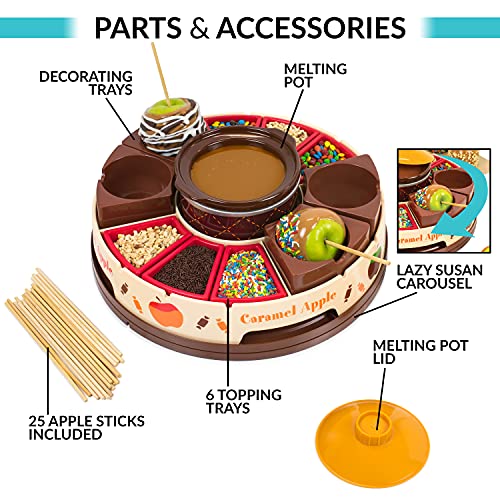 Nostalgia Cca5 Lazy Susan Chocolate &Amp; Caramel Apple Party With H