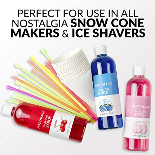 Nostalgia Sck3 Premium Syrup Party Kit Snow Cones, 20 Spoons/Str