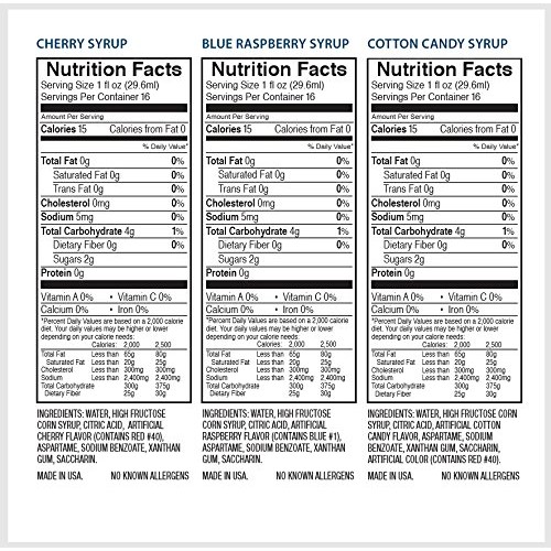 Nostalgia Sck3 Premium Syrup Party Kit Snow Cones, 20 Spoons/Str