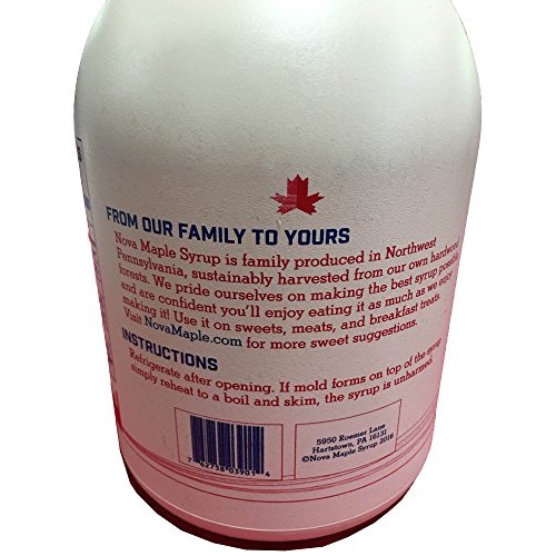 Nova Maple Syrup - Pure Grade-A Maple Syrup Gallon