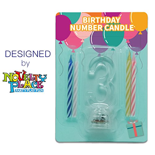 Novelty Place Multicolor Flashing Number Candle Set, Color Chang