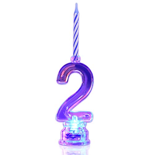 Novelty Place Multicolor Flashing Number Candle Set, Color Chang