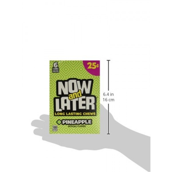 Now and Later Pineapple Flavored Candy Twenty Four 6-piece .93 o...