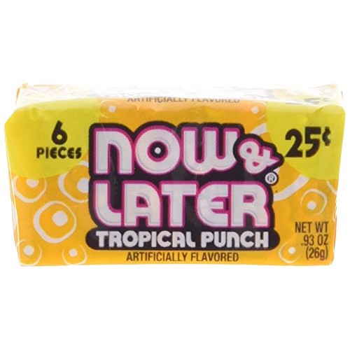 Now And Later Tropical Punch Flavored Candy 24/6-Piece Bars