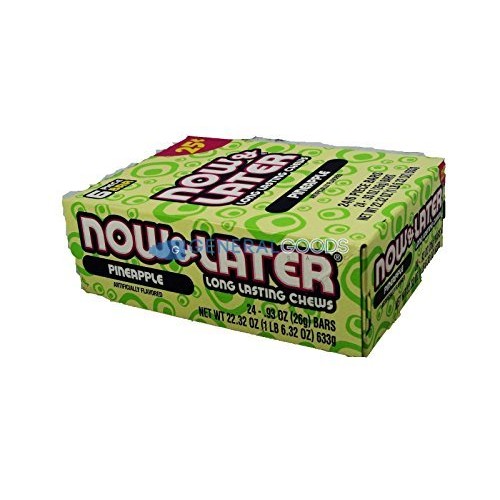 Now And Later Pineapple Flavored Candy Twenty-Four 6-Piece Bars