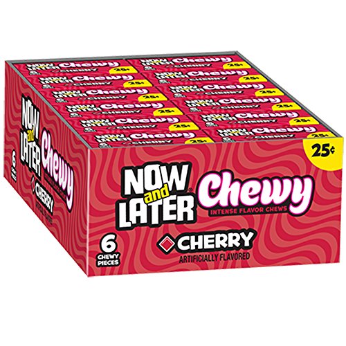 Now And Later Cherry Flavored Candy Twenty Four 6-Piece Bars