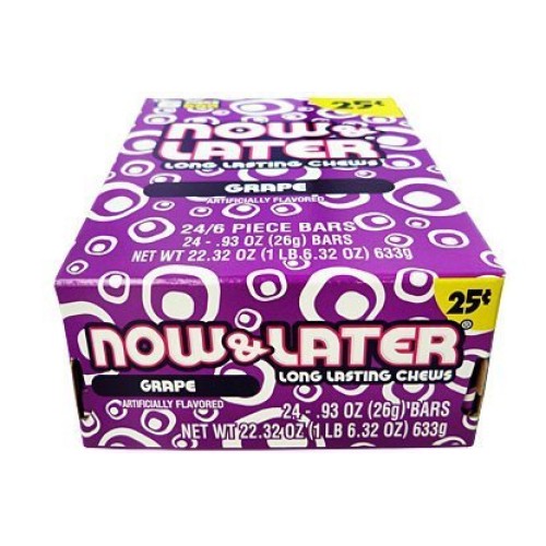 Now &Amp; Later 6 Piece Grape Bars - 24 Bars In A Box By Now And Later
