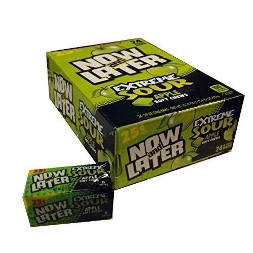 Now &Amp; Later Extreme Sour Apple Soft Chews - 24 6-Piece Bars