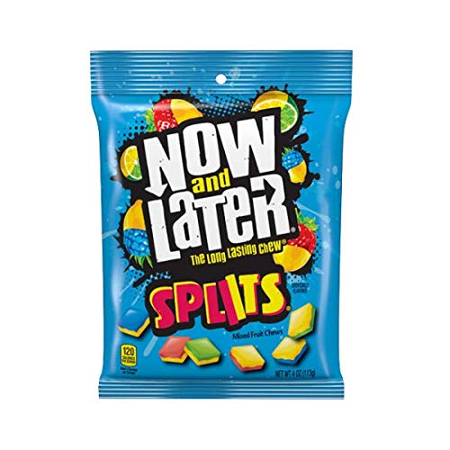 Now And Later Splits Taffy Candy Mixed Fruit Chews, 4 Ounce Bag