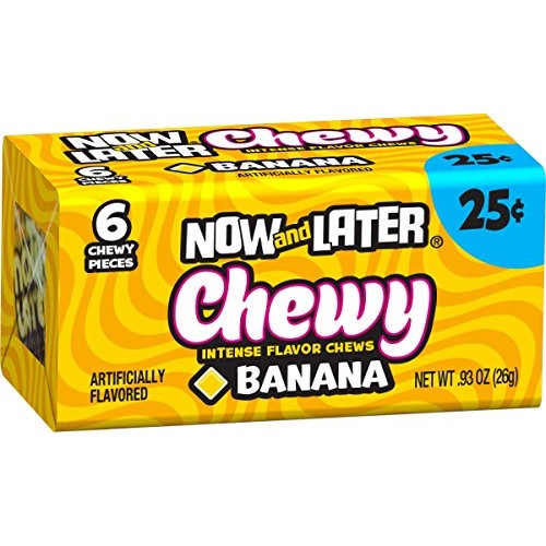 Now &Amp; Later Soft Taffy Chewy Banana Fruit Chews, Pack Of 24