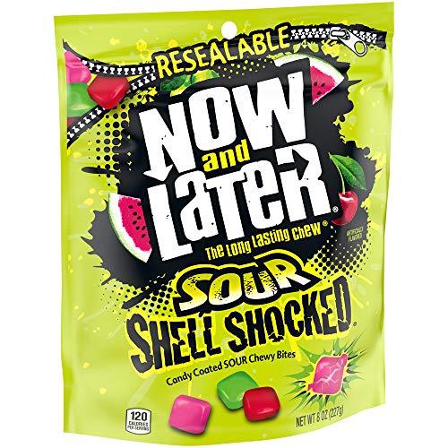 Now &Amp; Later Sour Shell Shocked Fruit Chewy Bites Candy, 8 Ounce,