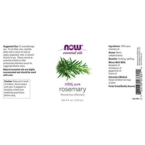 Now Essential Oils, Rosemary Oil, Purifying Aromatherapy Scent,