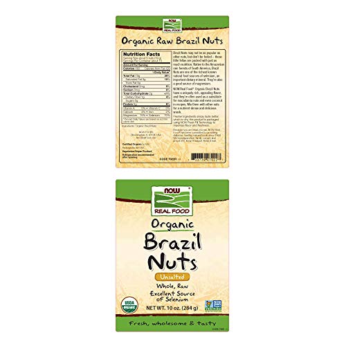 Now Foods Certified Organic Brazil Nuts, Whole, Raw And Unsalted