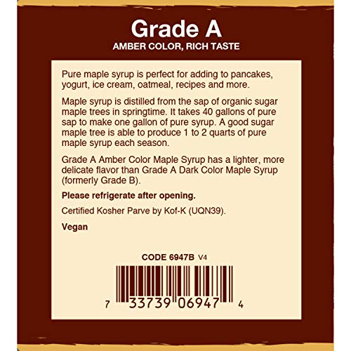 Now Foods, Certified Organic Maple Syrup, Grade A Amber Color, 1