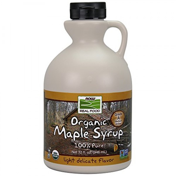 Now Foods, Certified Organic Maple Syrup, Grade A Amber Color, 1