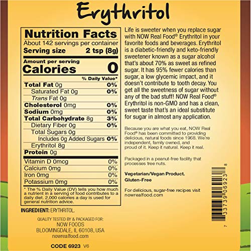 Now Foods, Erythritol, Great-Tasting Substitute For Sugar, Zero