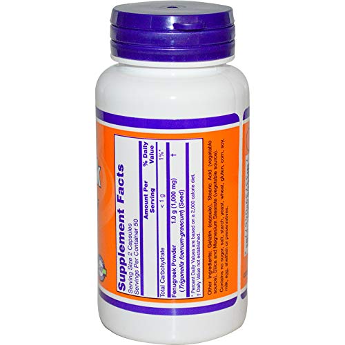 Now Foods Fenugreek 500 Mg Caps, 2 Pk