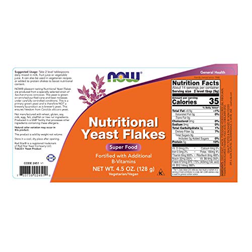 Now Foods Nutritional Yeast Flakes, 4.5 Oz