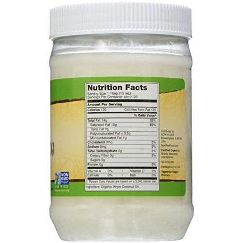 Now Foods Organic Virgin Coconut Oil, 20 Oz