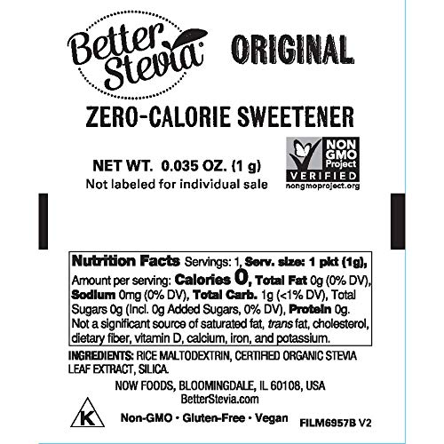 Now Foods Stevia Extract Packets Twinpack, 100 Count Boxes Pa