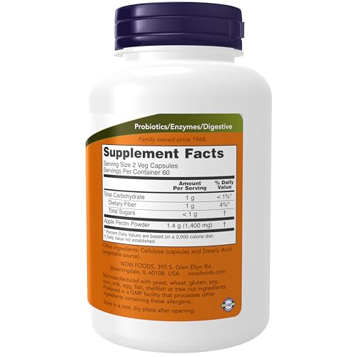 NOW Foods Supplements, Apple Pectin 700 mg, Dietary Fiber, Intes...