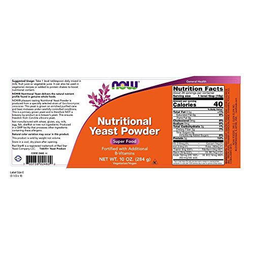Now Nutritional Yeast Powder,10-Ounce
