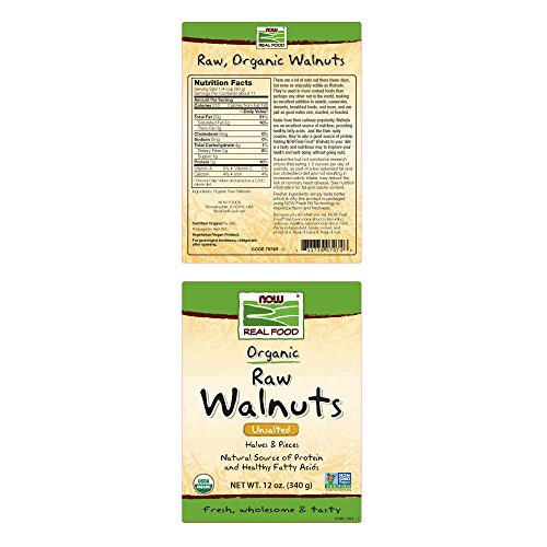 NOW Foods, Certified Organic Walnuts, Raw and Unsalted, Halves a...