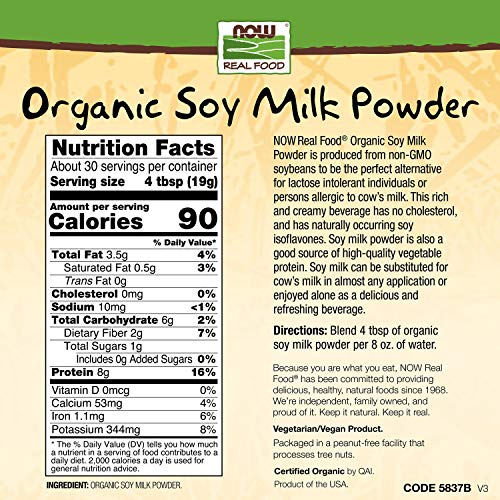Now Foods Organic Soy Milk Powder, 20 Oz