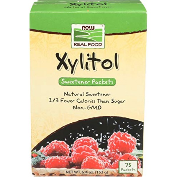 NOW Foods, Xylitol Sweetner Packets, 1/3 Fewer Calories than Sug...