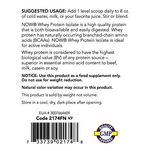 Now Sports Nutrition, Whey Protein Isolate, 25 G With Bcaas, Unf