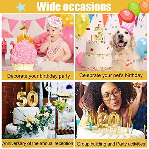 10 Pieces 3D Diamond Shape Birthday Candle Numeral 0-9 Candle Go