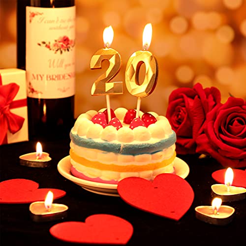 10 Pieces 3D Diamond Shape Birthday Candle Numeral 0-9 Candle Go