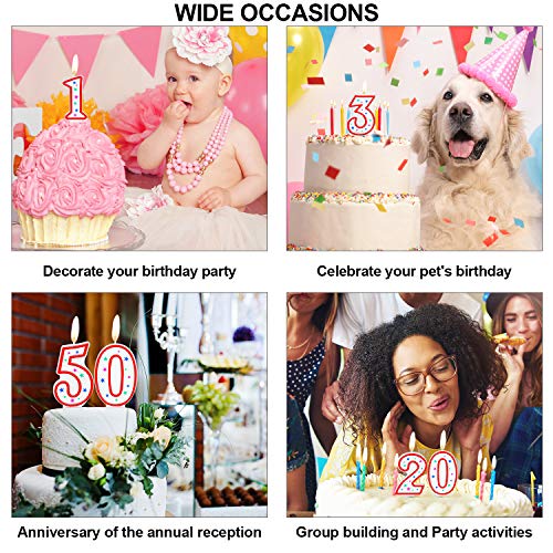 10 Pieces Polka Dot Number Candles Colorful Star Birthday Cake 0