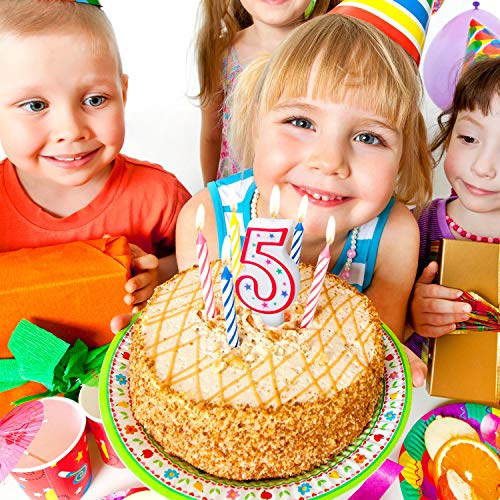 10 Pieces Polka Dot Number Candles Colorful Star Birthday Cake 0