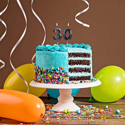 2 Pieces 30Th Birthday Candles 3D Diamond Shape Number 30 Candle