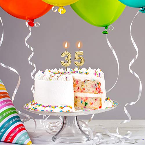 35Th Birthday Candles Cake Numeral Candles Happy Birthday Cake C