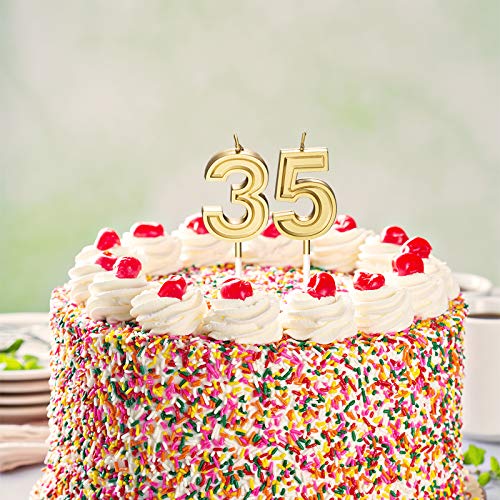 35Th Birthday Candles Cake Numeral Candles Happy Birthday Cake C