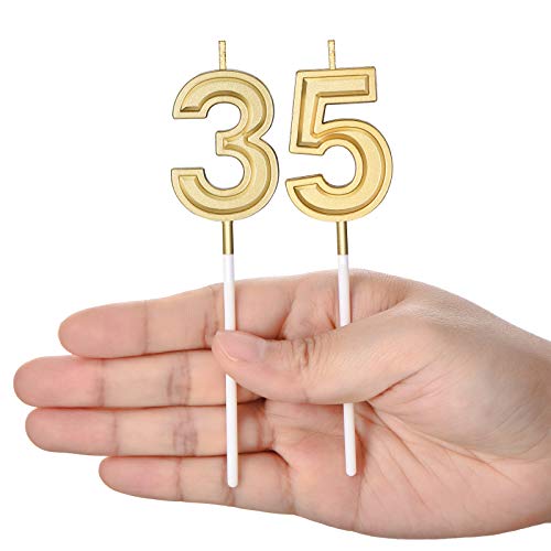 35Th Birthday Candles Cake Numeral Candles Happy Birthday Cake C