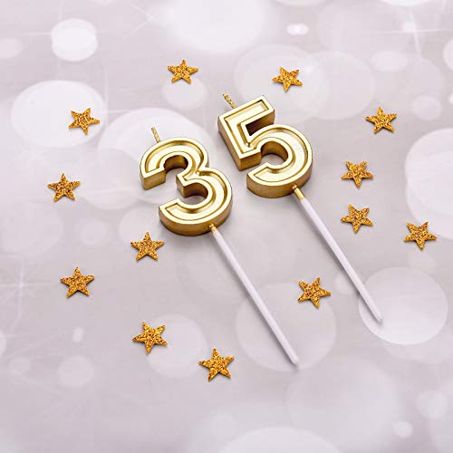 35Th Birthday Candles Cake Numeral Candles Happy Birthday Cake C