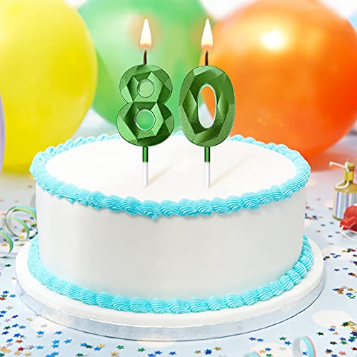 80Th Birthday Candles Cake Numeral Candles Happy Birthday Cake C