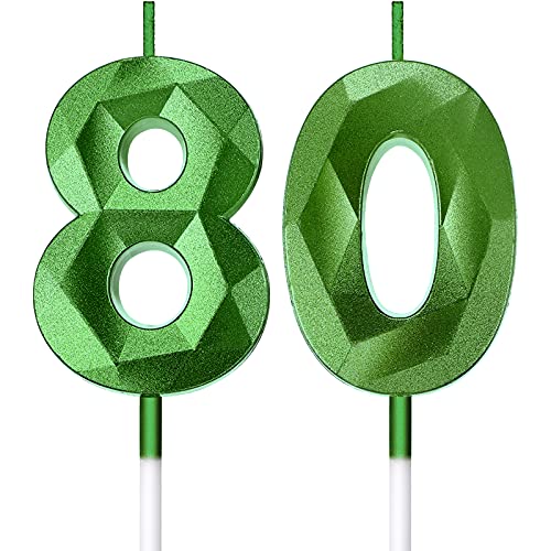 80Th Birthday Candles Cake Numeral Candles Happy Birthday Cake C