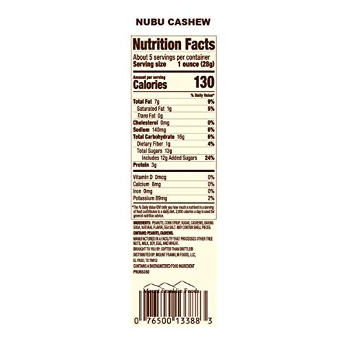 Nubu Nut Butter Bites With Cashews Poppable Sweet &Amp; Crunchy Snac