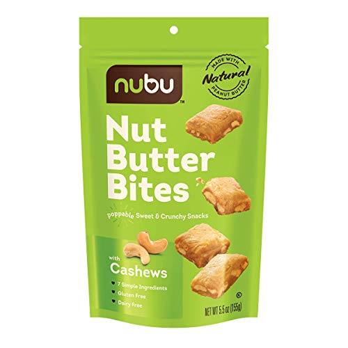 Nubu Nut Butter Bites With Cashews Poppable Sweet &Amp; Crunchy Snac