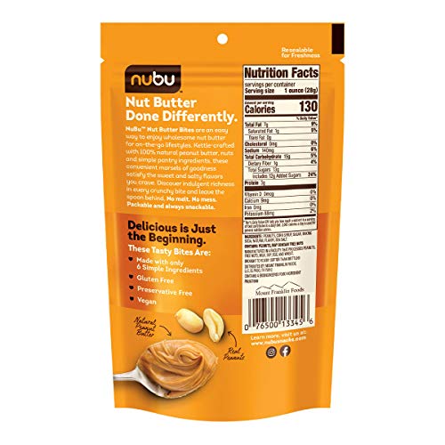 Nubu Nut Butter Bites With Peanuts Poppable Sweet &Amp; Crunchy Snac