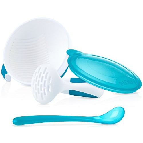 Nuby Garden Fresh Mash N Feed Bowl With Spoon And Food Masher,