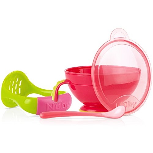 Nuby Garden Fresh Mash N Feed Bowl With Spoon And Food Masher,