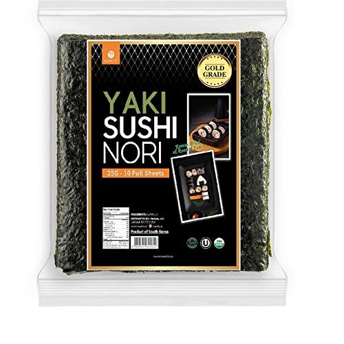 Organic Yaki Sushi Norinueats, 10 Full Sheet, Gold Grade, Roas Organic Yaki Sushi Norinueats, 10 Full Sheet, Gold Grade, Roas