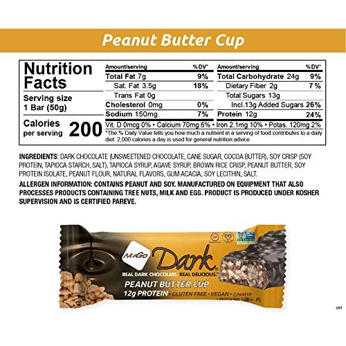 Nugo Dark Peanut Butter Cup, 12G Vegan Protein, 200 Calorie, Glu