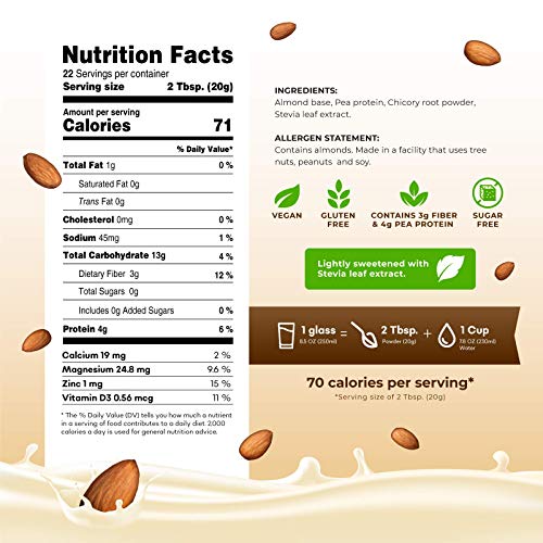 Nulliav | Mediterranean Almond Milk Powder Original | 15.5 Oz 4